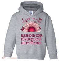 Guided By The Bible Blessed By God Sunflower Toddler Hoodie thumb 0