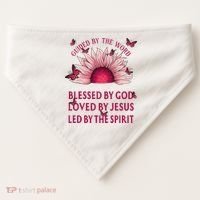 Guided By The Bible Blessed By God Sunflower USA-Made Doggie Bandana thumb 0