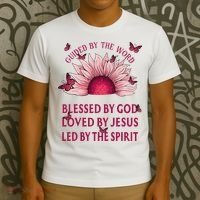 Guided By The Bible Blessed By God Sunflower T-Shirt thumb 3