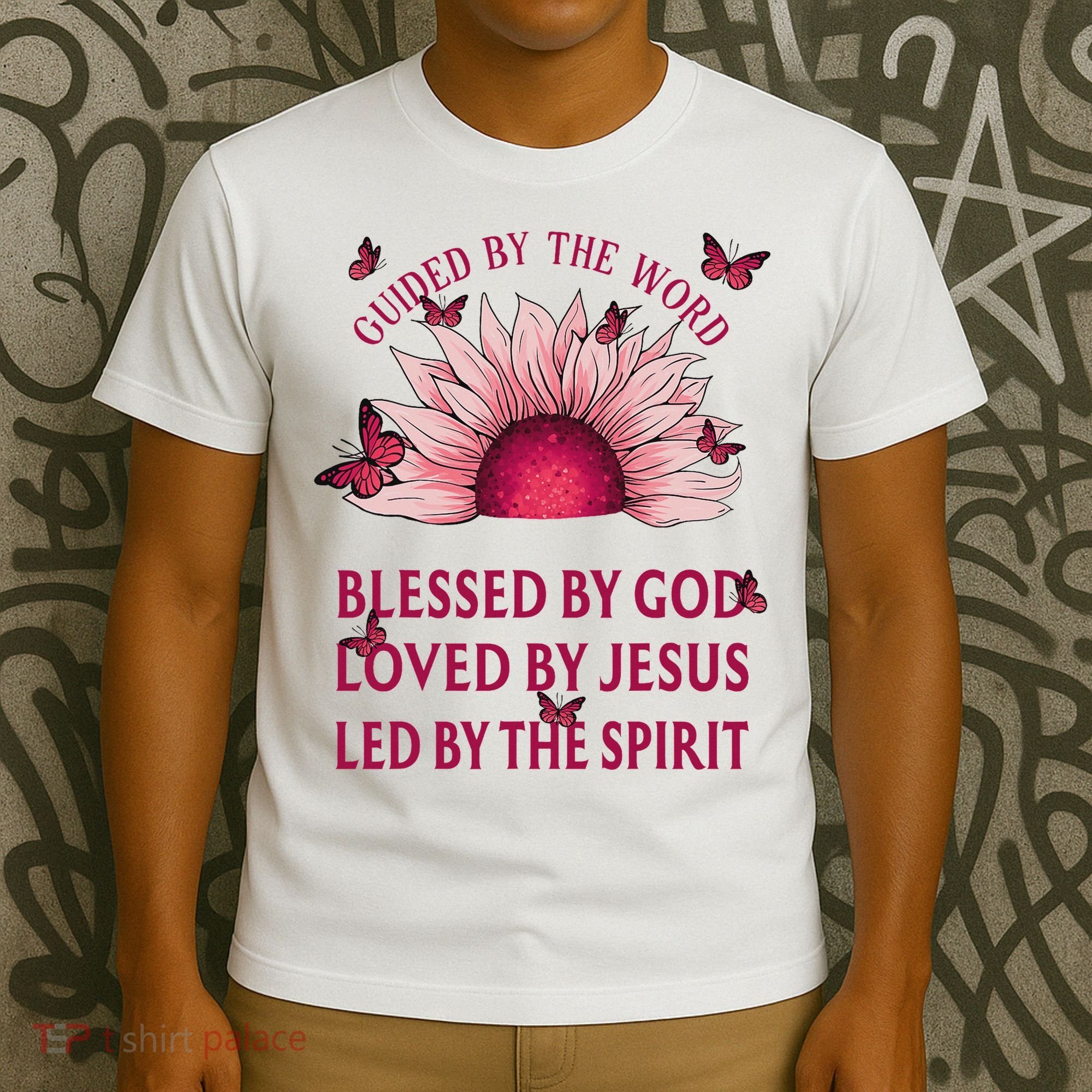Guided By The Bible Blessed By God Sunflower T-Shirt
