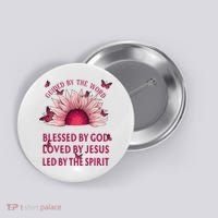 Guided By The Bible Blessed By God Sunflower Button thumb 0