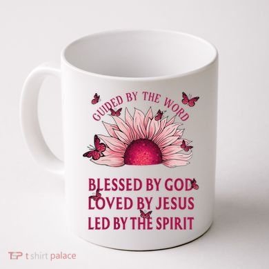 Guided By The Bible Blessed By God Sunflower Coffee Mug