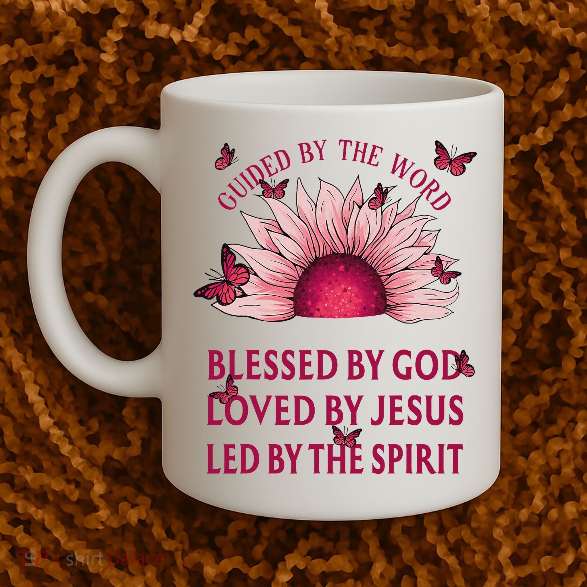 Guided By The Bible Blessed By God Sunflower Coffee Mug