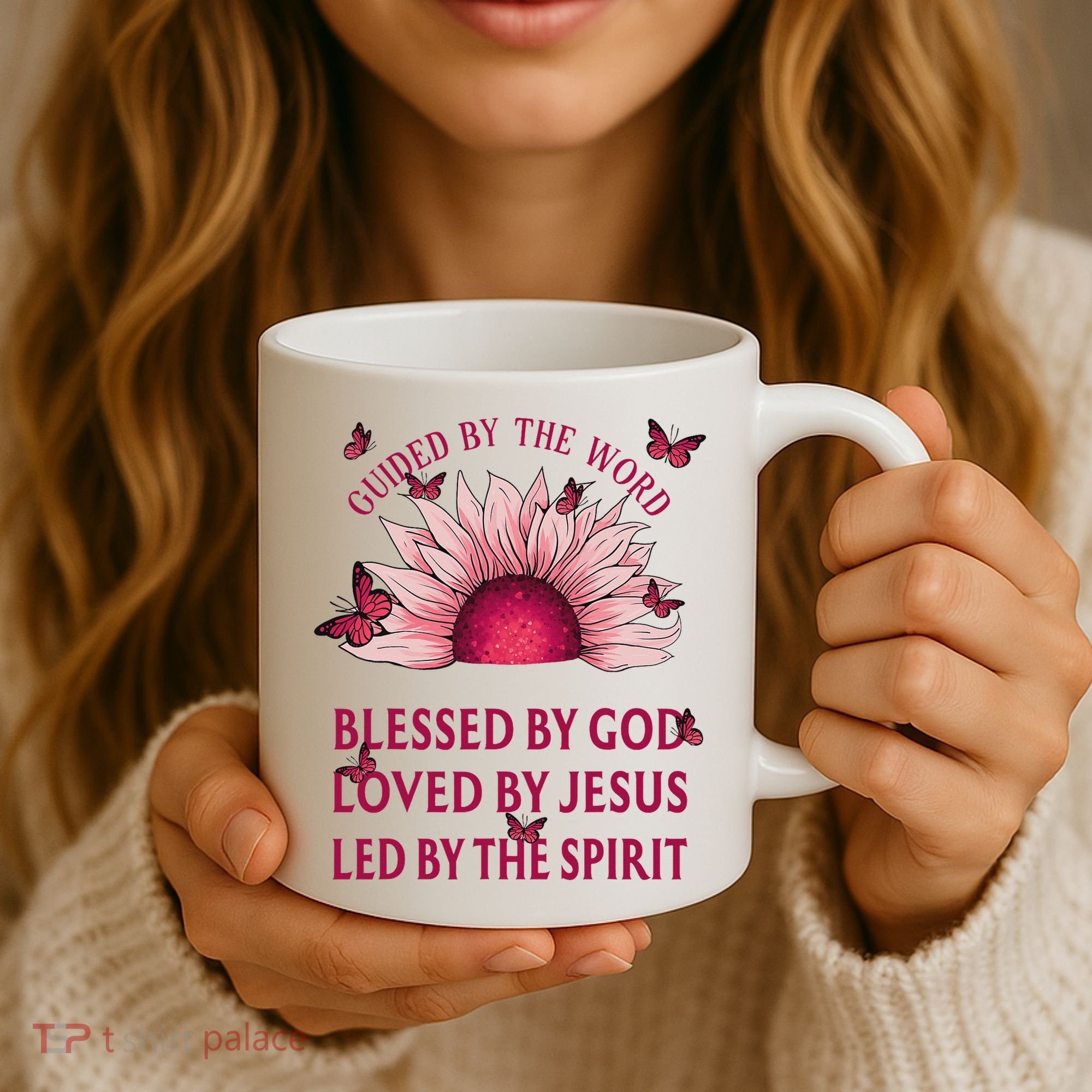 Guided By The Bible Blessed By God Sunflower Coffee Mug