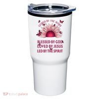 Guided By The Bible Blessed By God Sunflower Tumbler thumb 0
