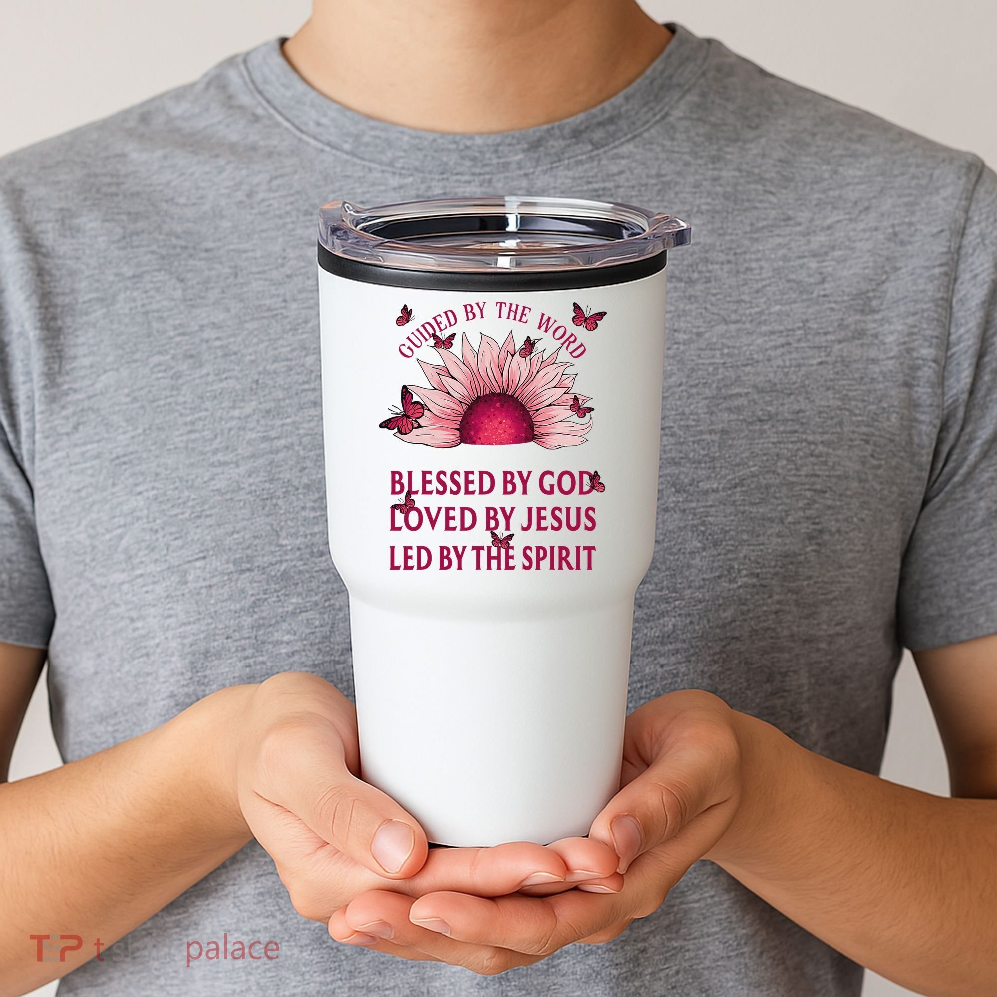 Guided By The Bible Blessed By God Sunflower Tumbler
