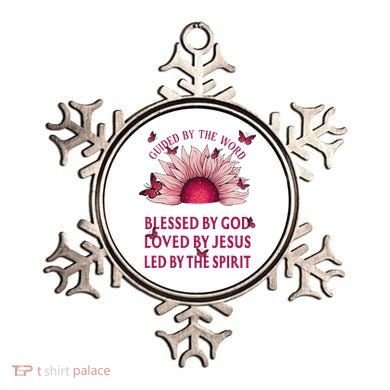Guided By The Bible Blessed By God Sunflower Ornament