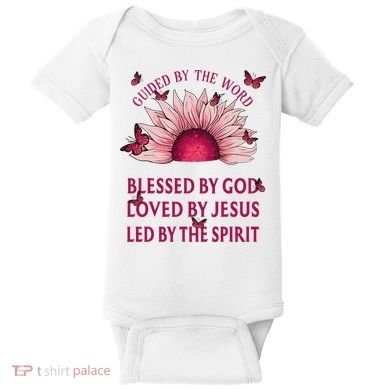 Guided By The Bible Blessed By God Sunflower Baby Bodysuit