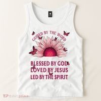 Guided By The Bible Blessed By God Sunflower Tank Top thumb 2