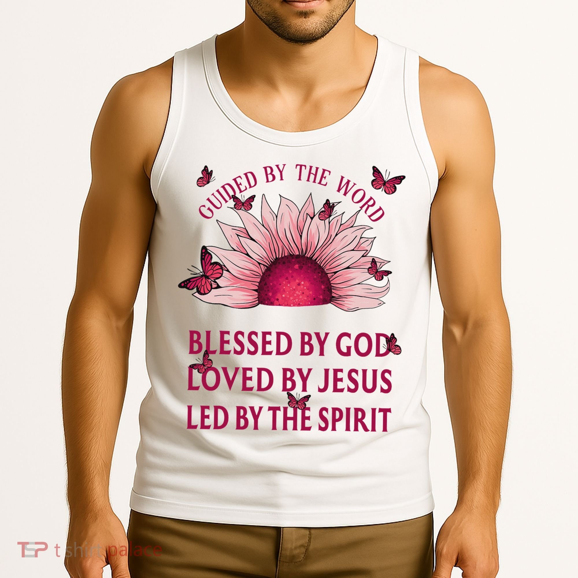 Guided By The Bible Blessed By God Sunflower Tank Top