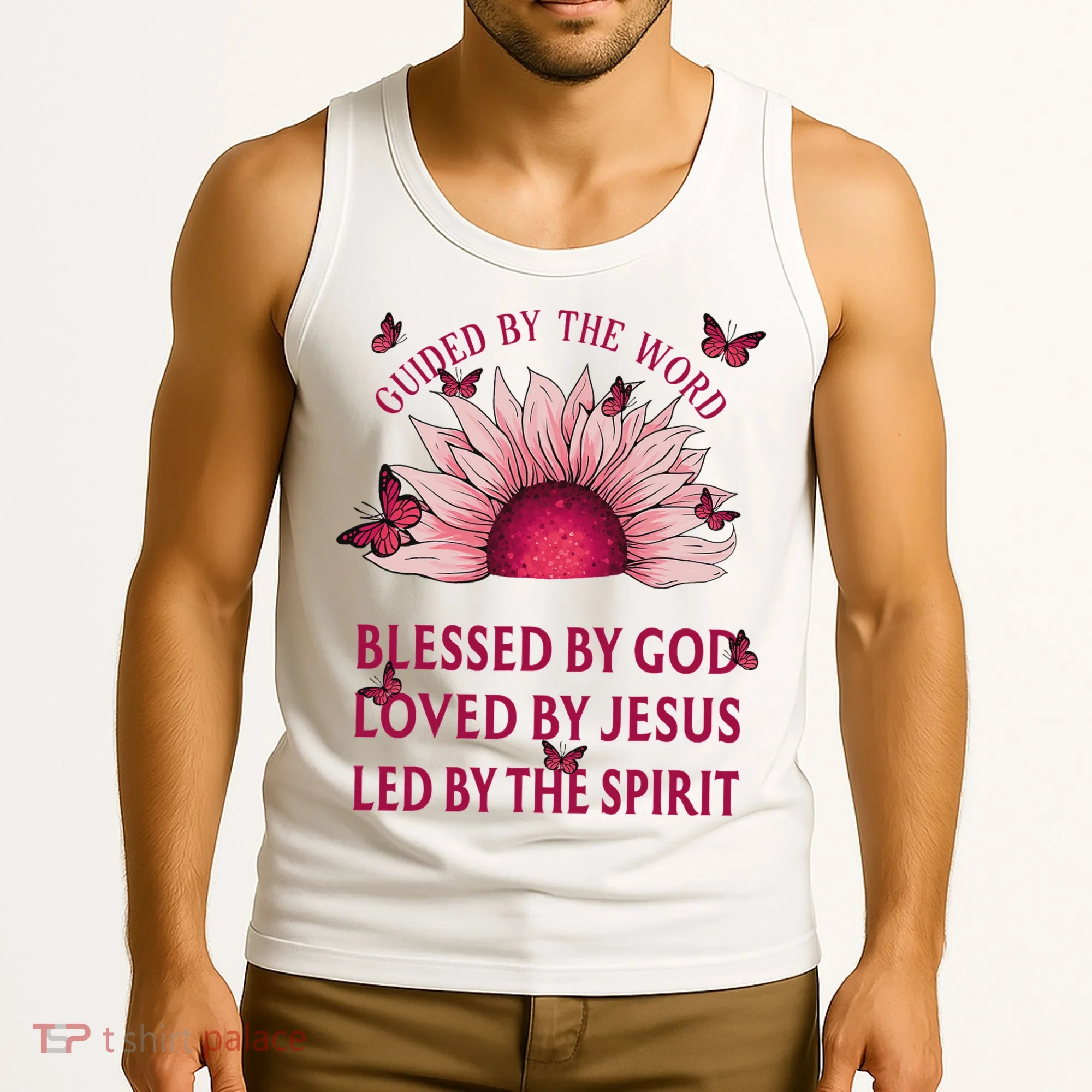 Guided By The Bible Blessed By God Sunflower Tank Top