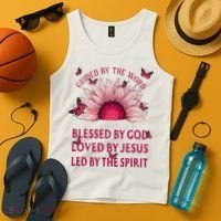 Guided By The Bible Blessed By God Sunflower Tank Top thumb 4