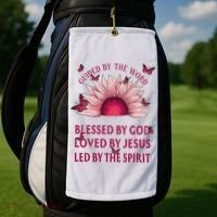 Guided By The Bible Blessed By God Sunflower Golf Towel thumb 2