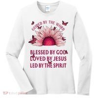 Guided By The Bible Blessed By God Sunflower Women's Long Sleeve Shirt thumb 0
