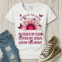 Guided By The Bible Blessed By God Sunflower Women's T-Shirt thumb 3