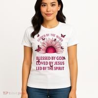 Guided By The Bible Blessed By God Sunflower Women's T-Shirt thumb 4