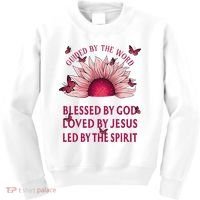 Guided By The Bible Blessed By God Sunflower Kids Sweatshirt thumb 0
