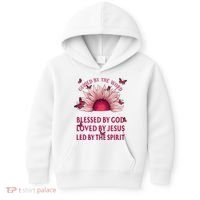 Guided By The Bible Blessed By God Sunflower Kids Hoodie thumb 0