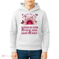 Guided By The Bible Blessed By God Sunflower Kids Hoodie thumb 4