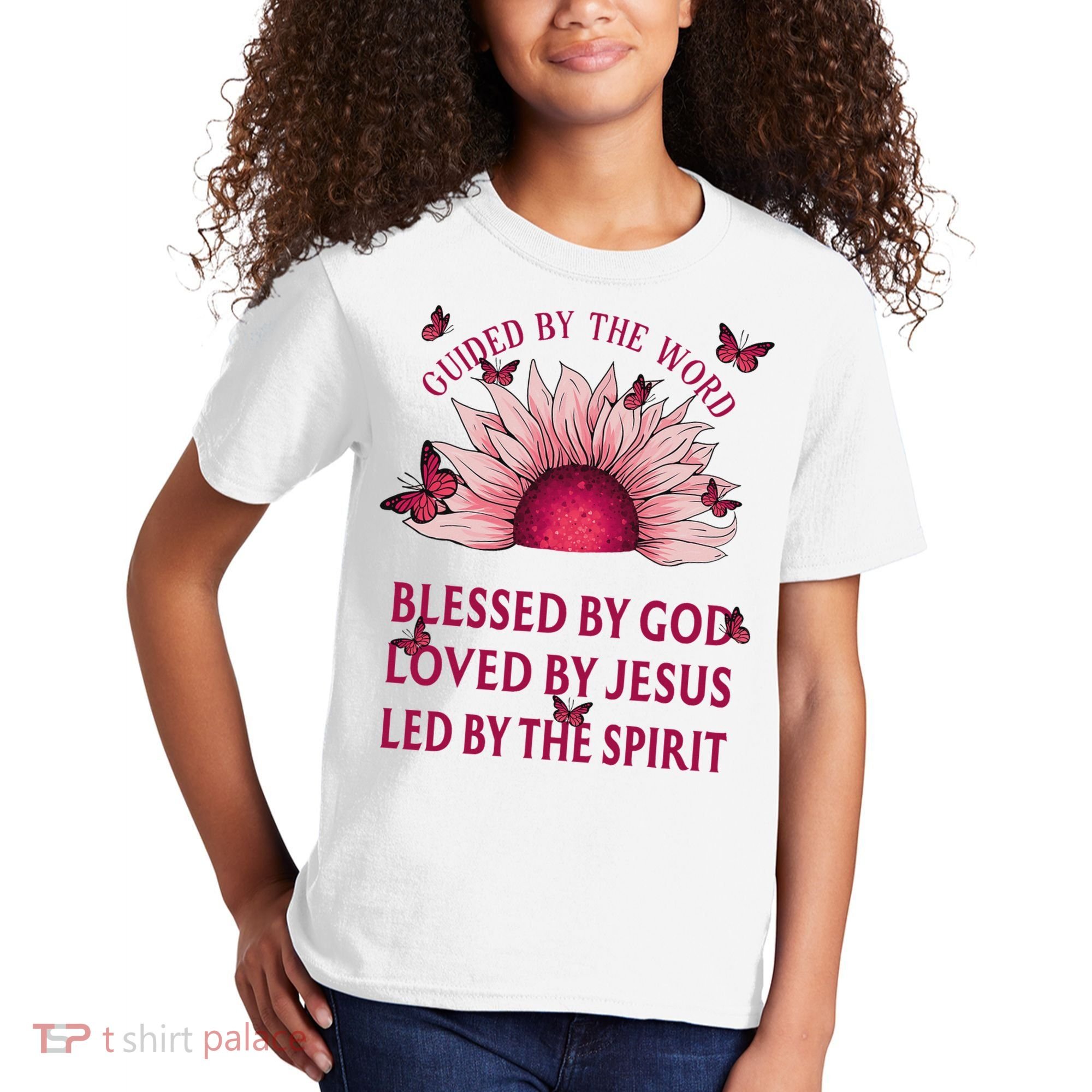 Guided By The Bible Blessed By God Sunflower Kids T-Shirt