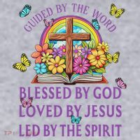 Guided By The Bible Blessed By God Loved By Jesus Christian Women's Sweatshirt thumb 2