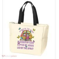 Guided By The Bible Blessed By God Loved By Jesus Christian Tote Bag thumb 3