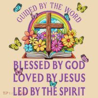 Guided By The Bible Blessed By God Loved By Jesus Christian Tote Bag thumb 4
