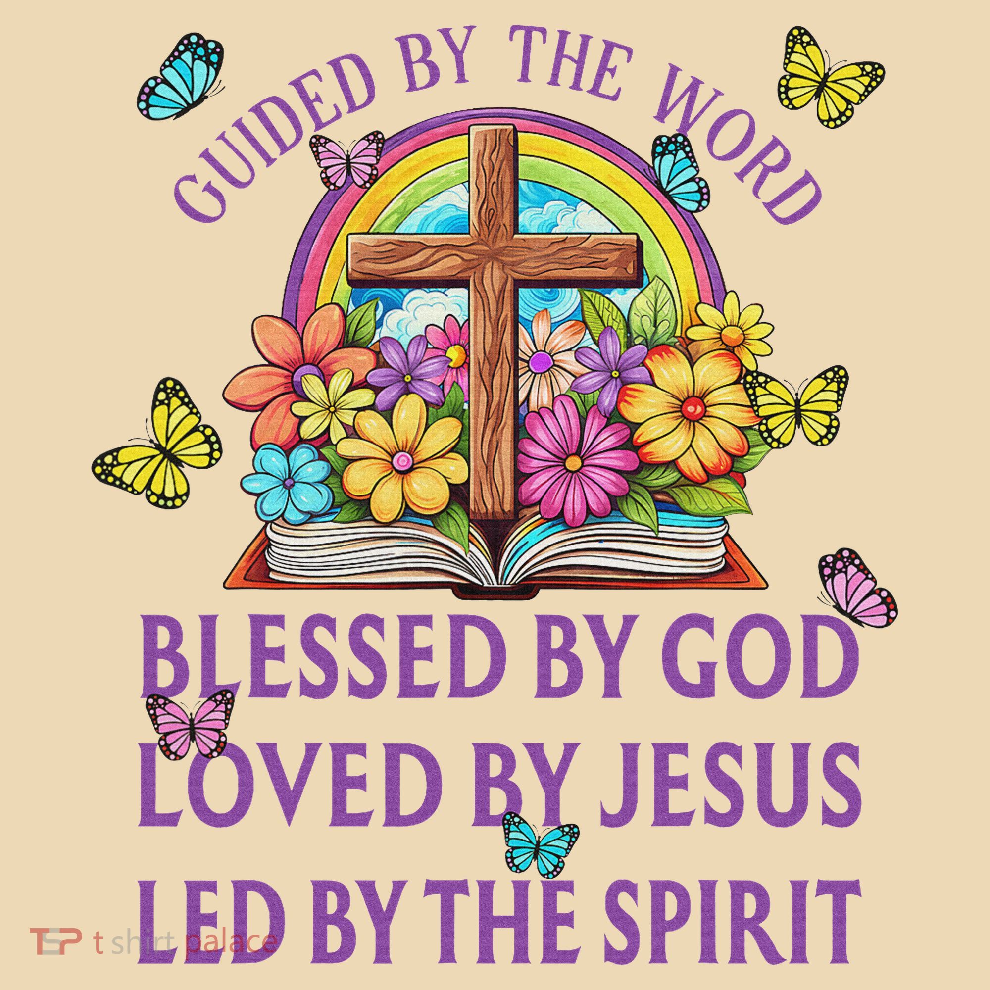 Guided By The Bible Blessed By God Loved By Jesus Christian Tote Bag