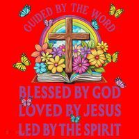 Guided By The Bible Blessed By God Loved By Jesus Christian Santa Hat thumb 1