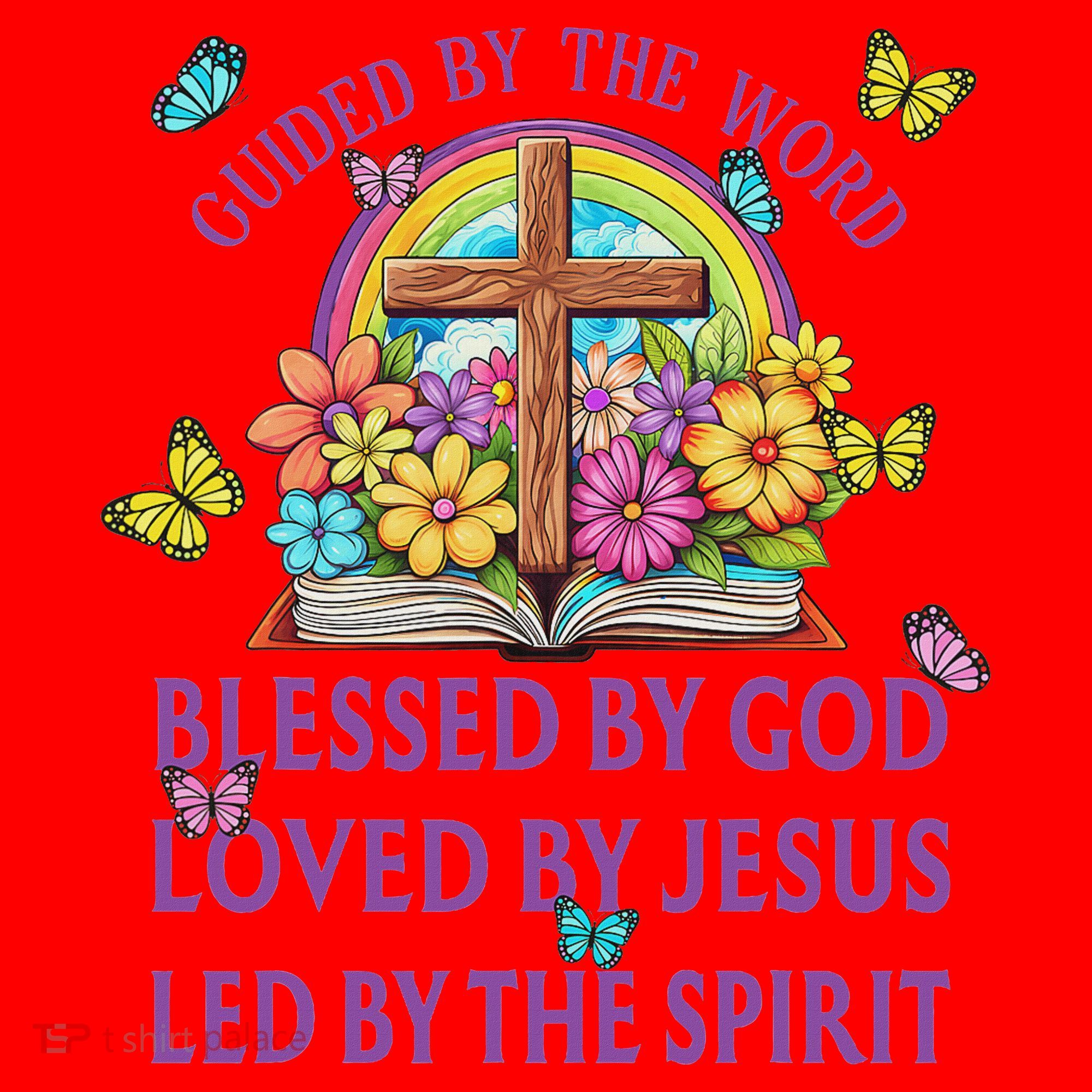 Guided By The Bible Blessed By God Loved By Jesus Christian Santa Hat