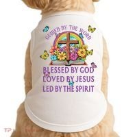 Guided By The Bible Blessed By God Loved By Jesus Christian Doggie Tank thumb 0
