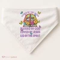 Guided By The Bible Blessed By God Loved By Jesus Christian USA-Made Doggie Bandana thumb 0