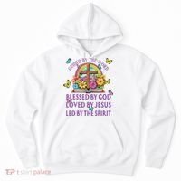 Guided By The Bible Blessed By God Loved By Jesus Christian Hoodie thumb 0