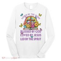 Guided By The Bible Blessed By God Loved By Jesus Christian Long Sleeve Shirt thumb 0