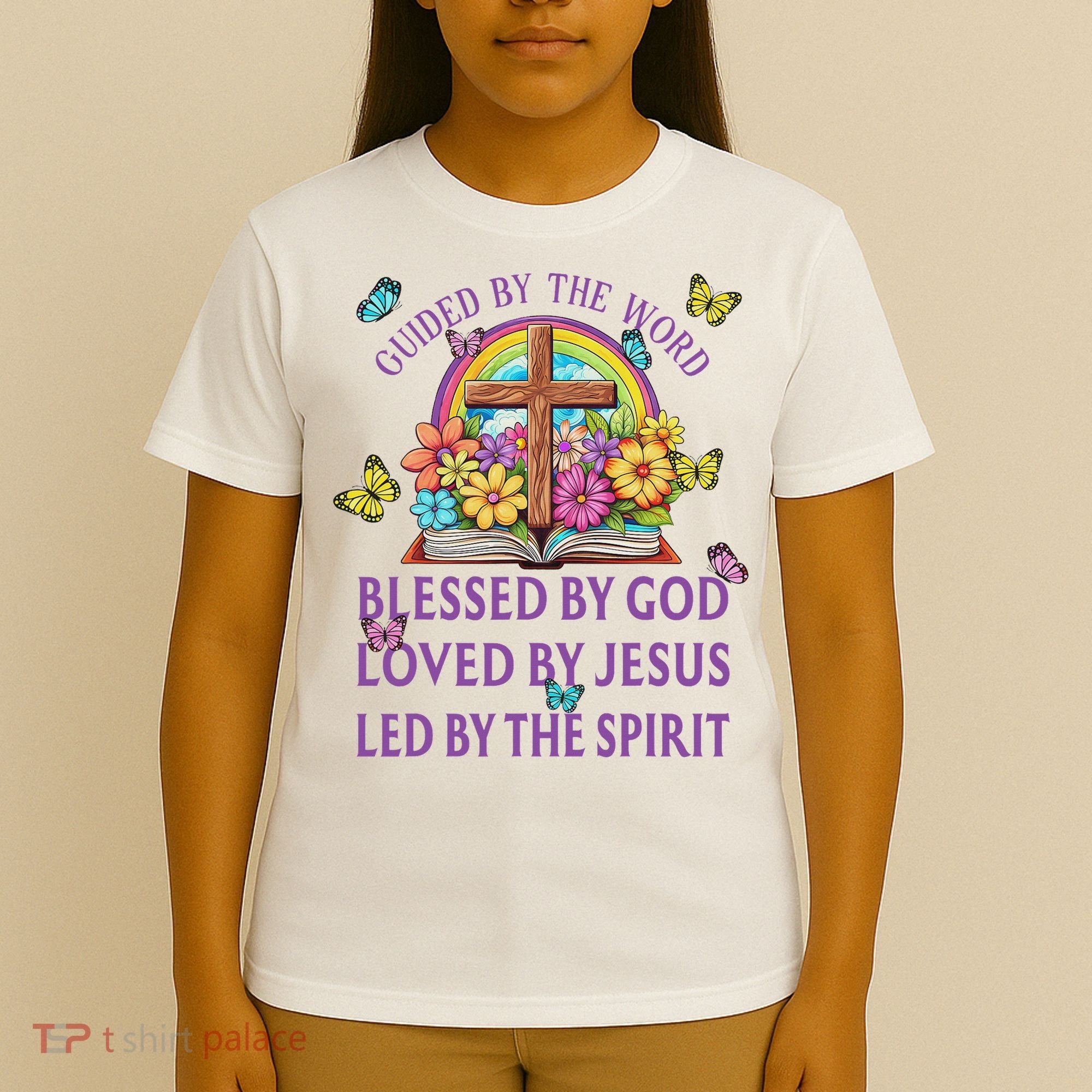 Guided By The Bible Blessed By God Loved By Jesus Christian T-Shirt