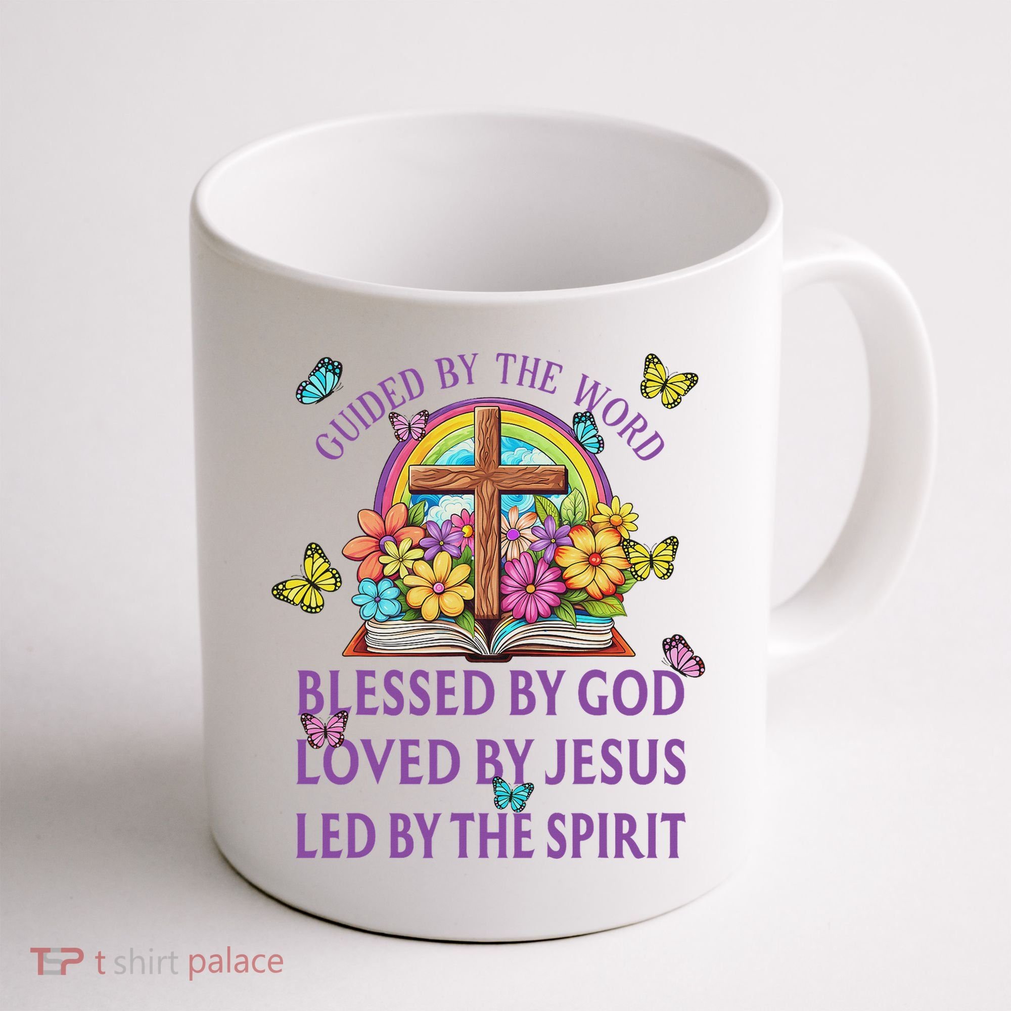 Guided By The Bible Blessed By God Loved By Jesus Christian Coffee Mug