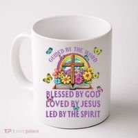 Guided By The Bible Blessed By God Loved By Jesus Christian Coffee Mug thumb 0
