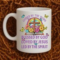 Guided By The Bible Blessed By God Loved By Jesus Christian Coffee Mug thumb 2
