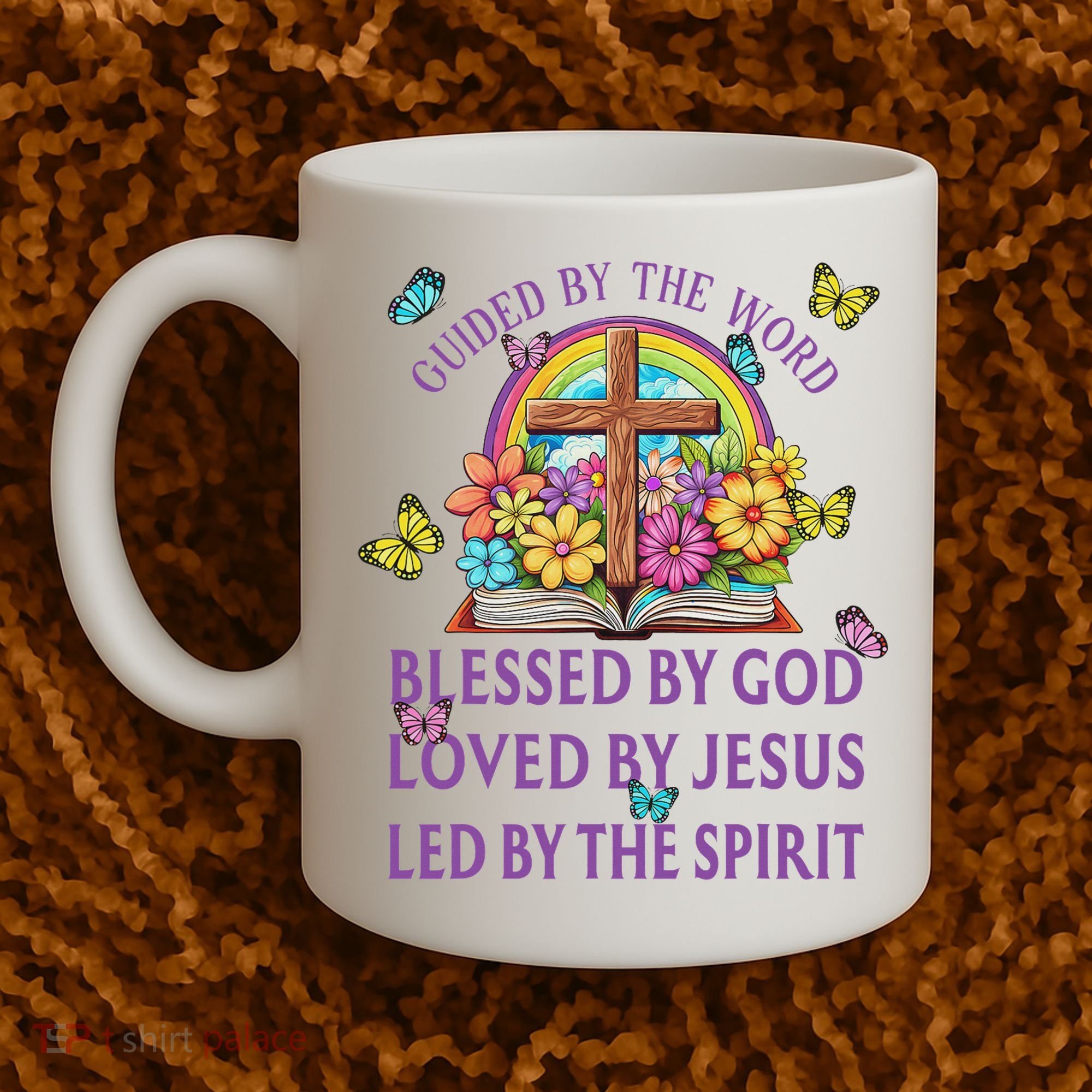 Guided By The Bible Blessed By God Loved By Jesus Christian Coffee Mug