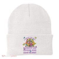Guided By The Bible Blessed By God Loved By Jesus Christian Beanie thumb 0