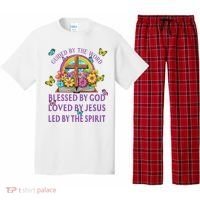 Guided By The Bible Blessed By God Loved By Jesus Christian Pajama Set thumb 0