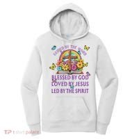 Guided By The Bible Blessed By God Loved By Jesus Christian Women's Hoodie thumb 0