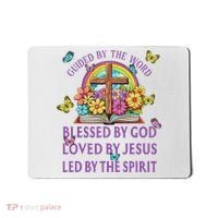 Guided By The Bible Blessed By God Loved By Jesus Christian Mousepad thumb 0