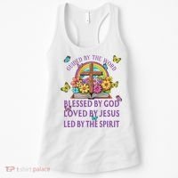 Guided By The Bible Blessed By God Loved By Jesus Christian Women's Tank Top thumb 0