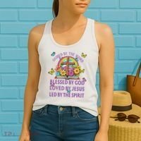 Guided By The Bible Blessed By God Loved By Jesus Christian Women's Tank Top thumb 2