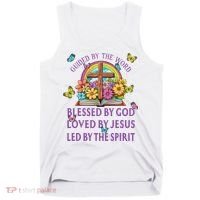 Guided By The Bible Blessed By God Loved By Jesus Christian Tank Top thumb 0
