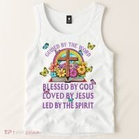 Guided By The Bible Blessed By God Loved By Jesus Christian Tank Top thumb 2