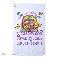 Guided By The Bible Blessed By God Loved By Jesus Christian Golf Towel thumb 0
