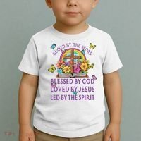 Guided By The Bible Blessed By God Loved By Jesus Christian Toddler T-Shirt thumb 2