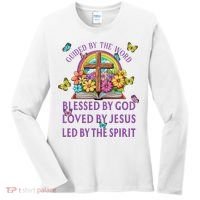 Guided By The Bible Blessed By God Loved By Jesus Christian Women's Long Sleeve Shirt thumb 0